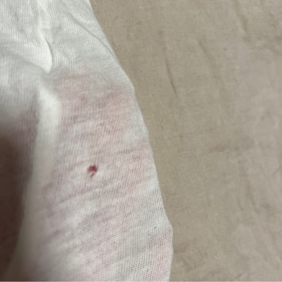 Distressed White Scoop Neck Tee | Size Small - Picture 7 of 9